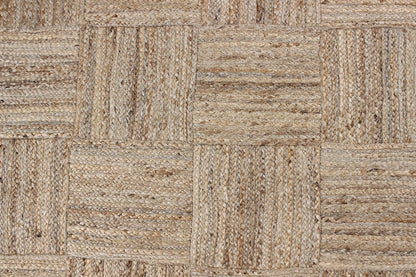 Collection Circle Area Rug - 3 x 3 Ft' Beige and Black Geometric Pettern Jute Mat Ideal for High Traffic Area in Hallway Bedroom Living Room Dining Room Kitchen Terrace Yoga Mat