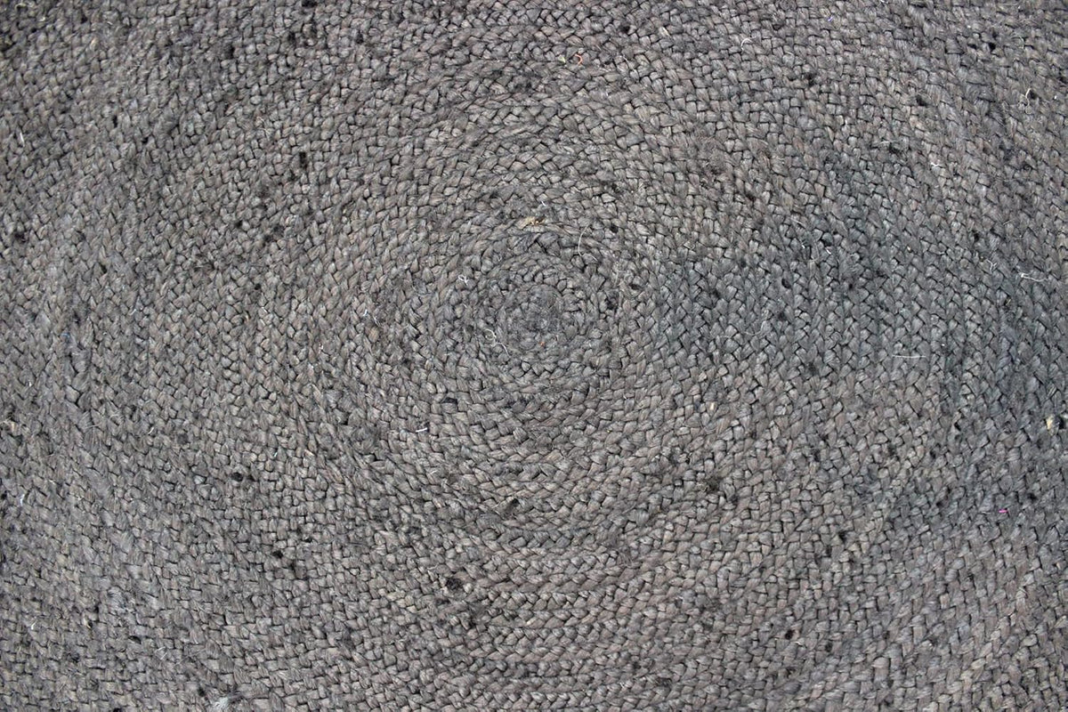 Collection Circle Area Rug - 3 x 3 Ft' Beige and Black Geometric Pettern Jute Mat Ideal for High Traffic Area in Hallway Bedroom Living Room Dining Room Kitchen Terrace Yoga Mat