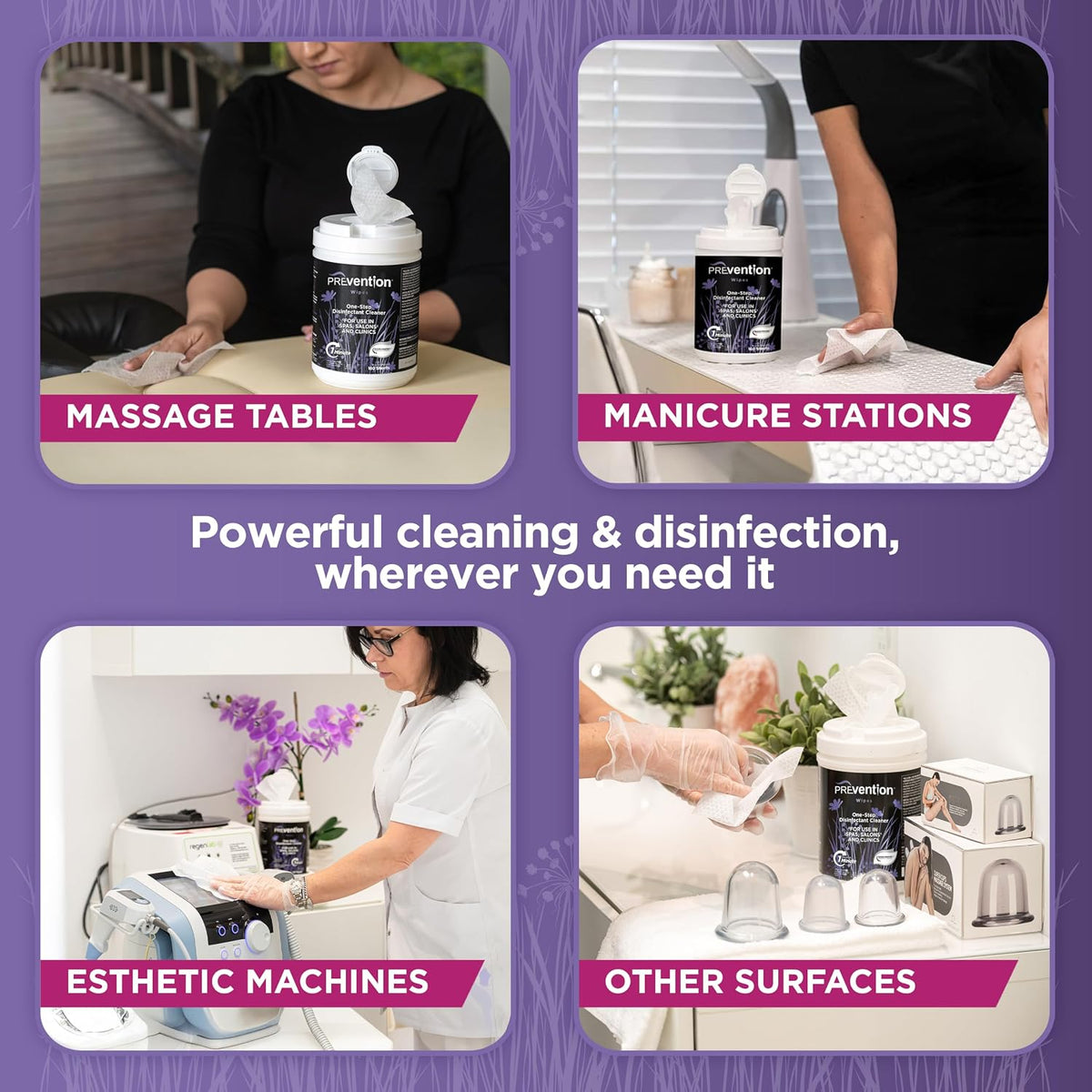All Purpose Disinfectant Wipes – Canister of Cleaning Wipes for Salons, Spas, Wellness Centers and Yoga Studios – Hospital Grade Surface Sanitizing – 160 Count