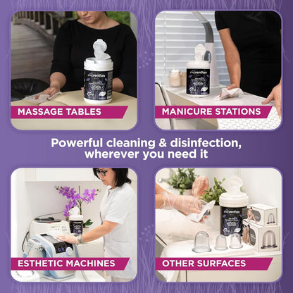 All Purpose Disinfectant Wipes – Canister of Cleaning Wipes for Salons, Spas, Wellness Centers and Yoga Studios – Hospital Grade Surface Sanitizing – 160 Count