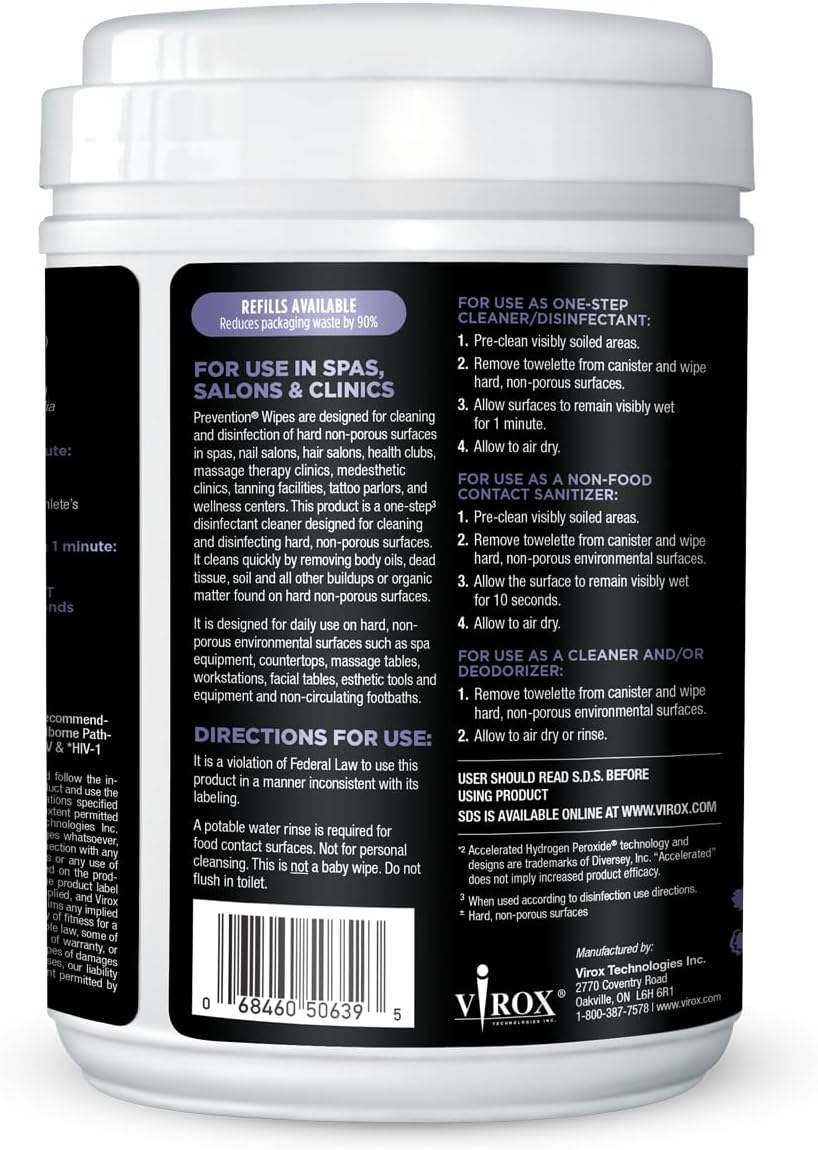 All Purpose Disinfectant Wipes – Canister of Cleaning Wipes for Salons, Spas, Wellness Centers and Yoga Studios – Hospital Grade Surface Sanitizing – 160 Count
