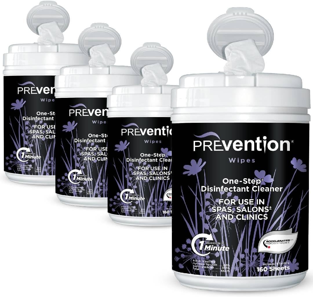All Purpose Disinfectant Wipes – Canister of Cleaning Wipes for Salons, Spas, Wellness Centers and Yoga Studios – Hospital Grade Surface Sanitizing – 160 Count