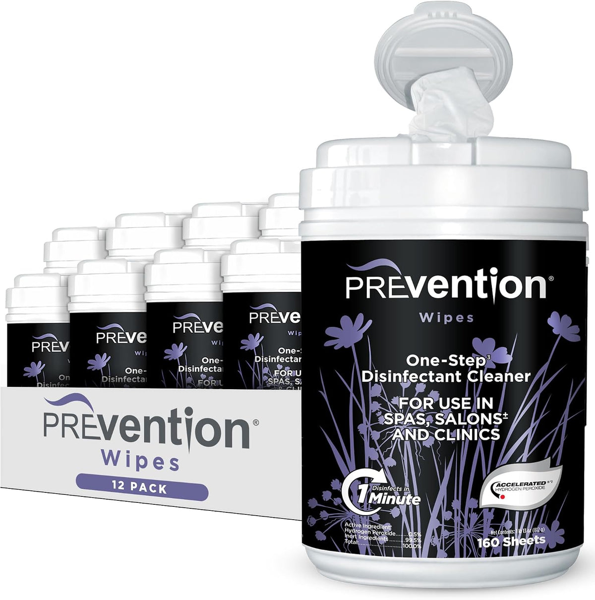 All Purpose Disinfectant Wipes – Canister of Cleaning Wipes for Salons, Spas, Wellness Centers and Yoga Studios – Hospital Grade Surface Sanitizing – 160 Count
