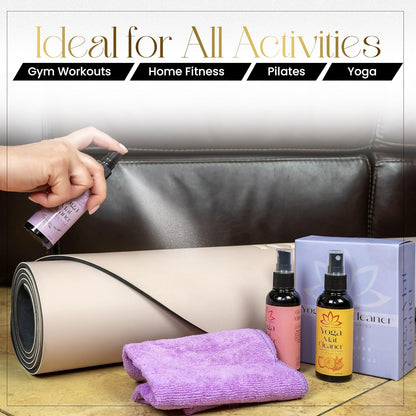 Yoga Mat Cleaner Spray Kit with Microfiber Towel, 3Pack