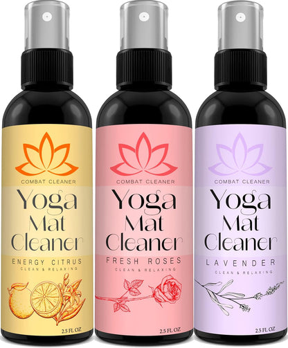 Yoga Mat Cleaner Spray Kit with Microfiber Towel, 3Pack