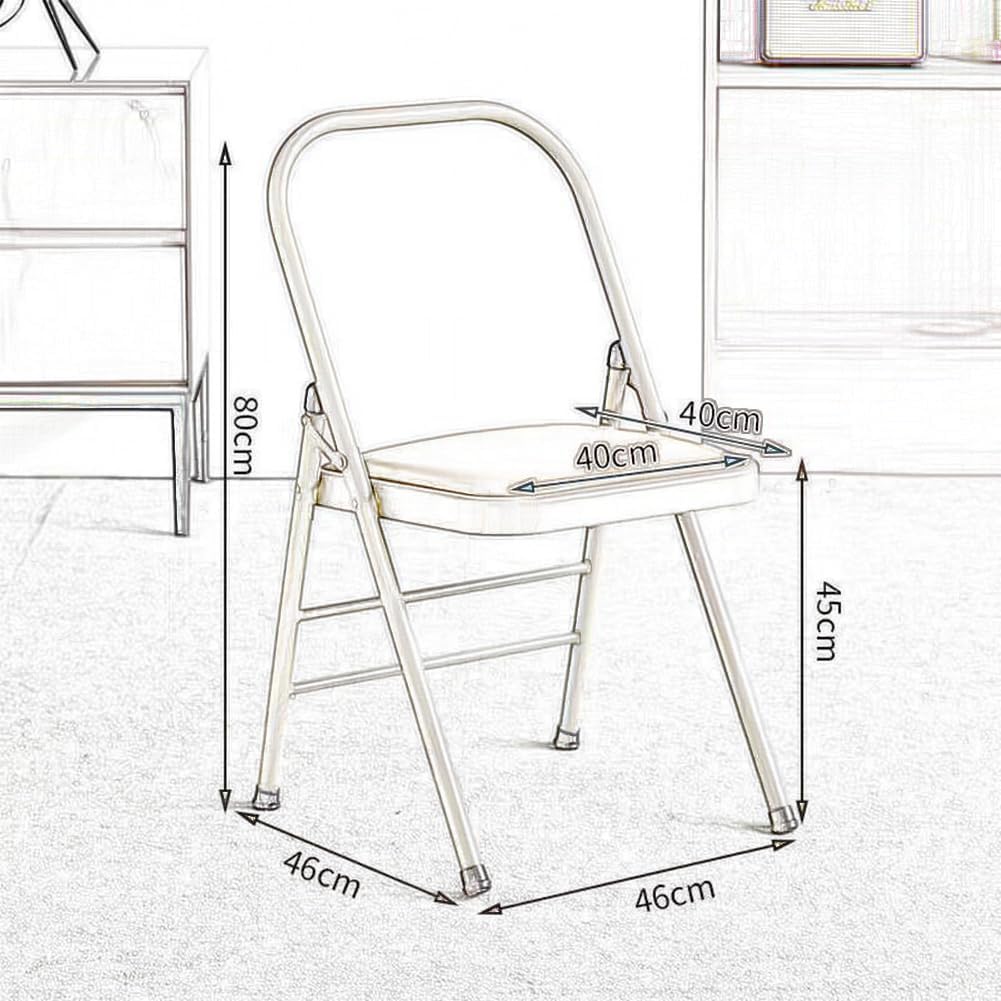 Metal Backless Yoga Folding Chair Yoga Auxiliary Chair Yoga Stool Foldable Yoga Chair for Balance Training,Abs Core,Balance Handstand,Flexibility,Black-45X47X82.5cm