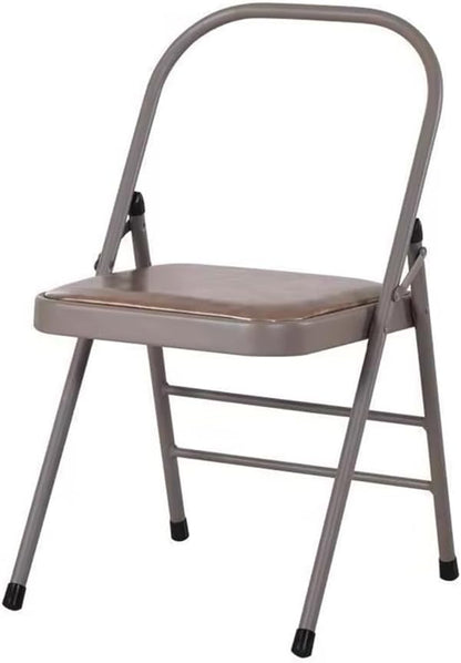 Metal Backless Yoga Folding Chair Yoga Auxiliary Chair Yoga Stool Foldable Yoga Chair for Balance Training,Abs Core,Balance Handstand,Flexibility,Black-45X47X82.5cm