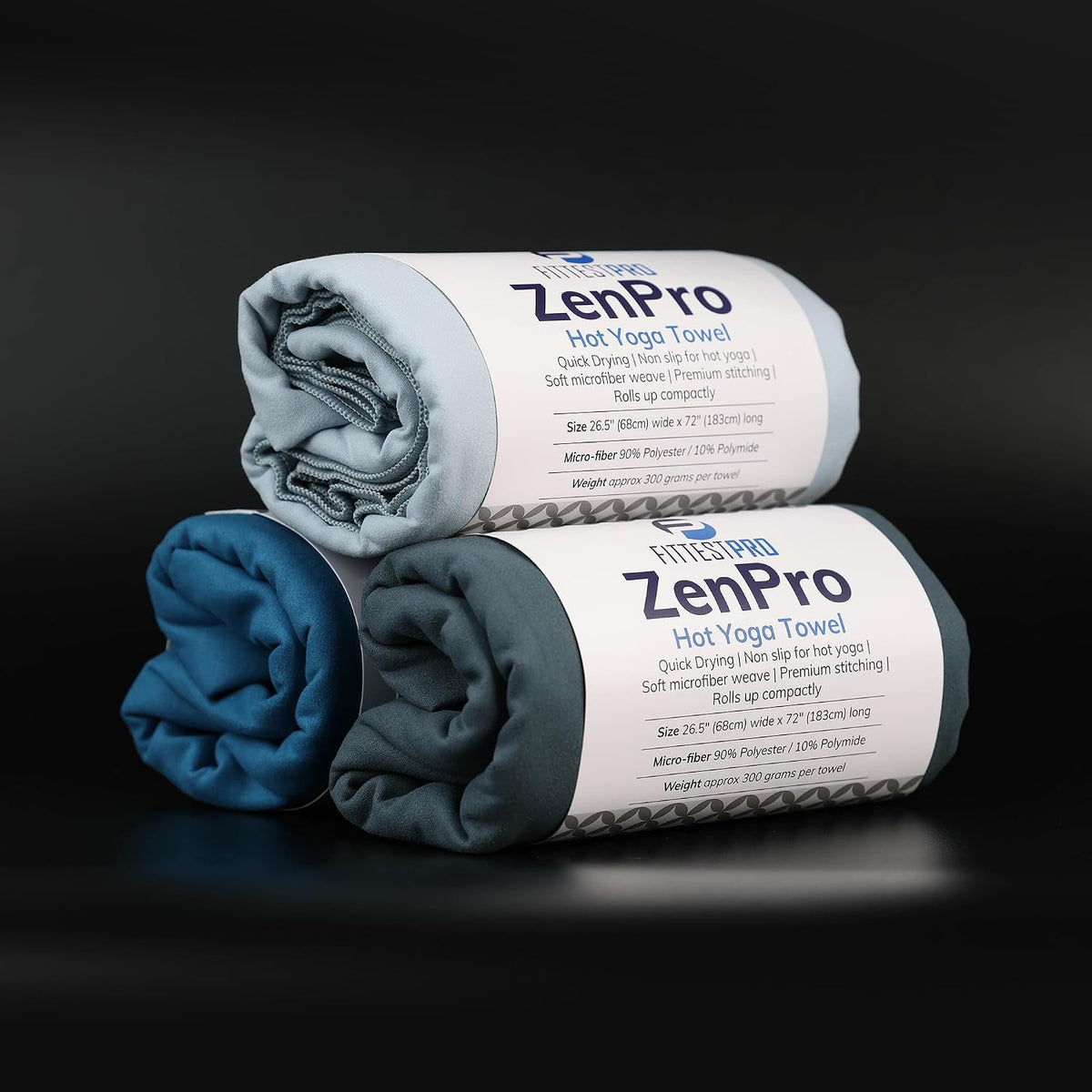 Non-Slip Hot Yoga Towel with Super-Absorbent Soft Suede Microfiber in Many Colors, for Bikram Pilates and Yoga Mats. (72.00 x 26.50) Frosted Blue