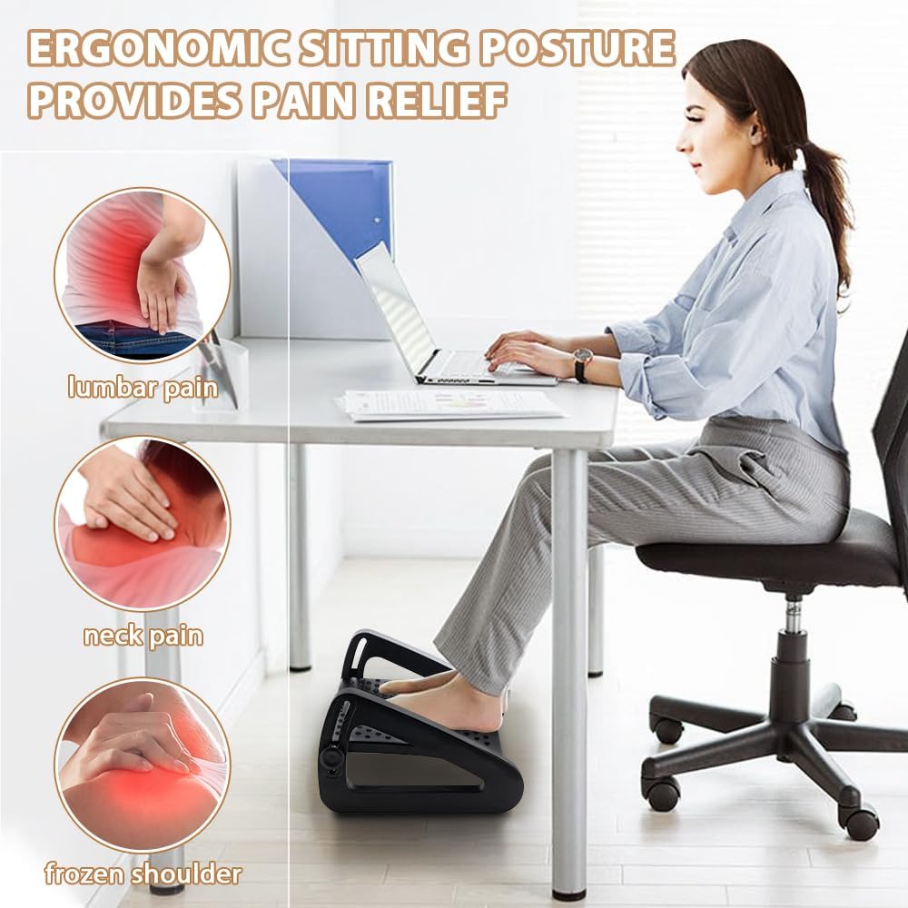 Foot Rest, Six Heights Adjustable Foot Rest Under Desk at Work