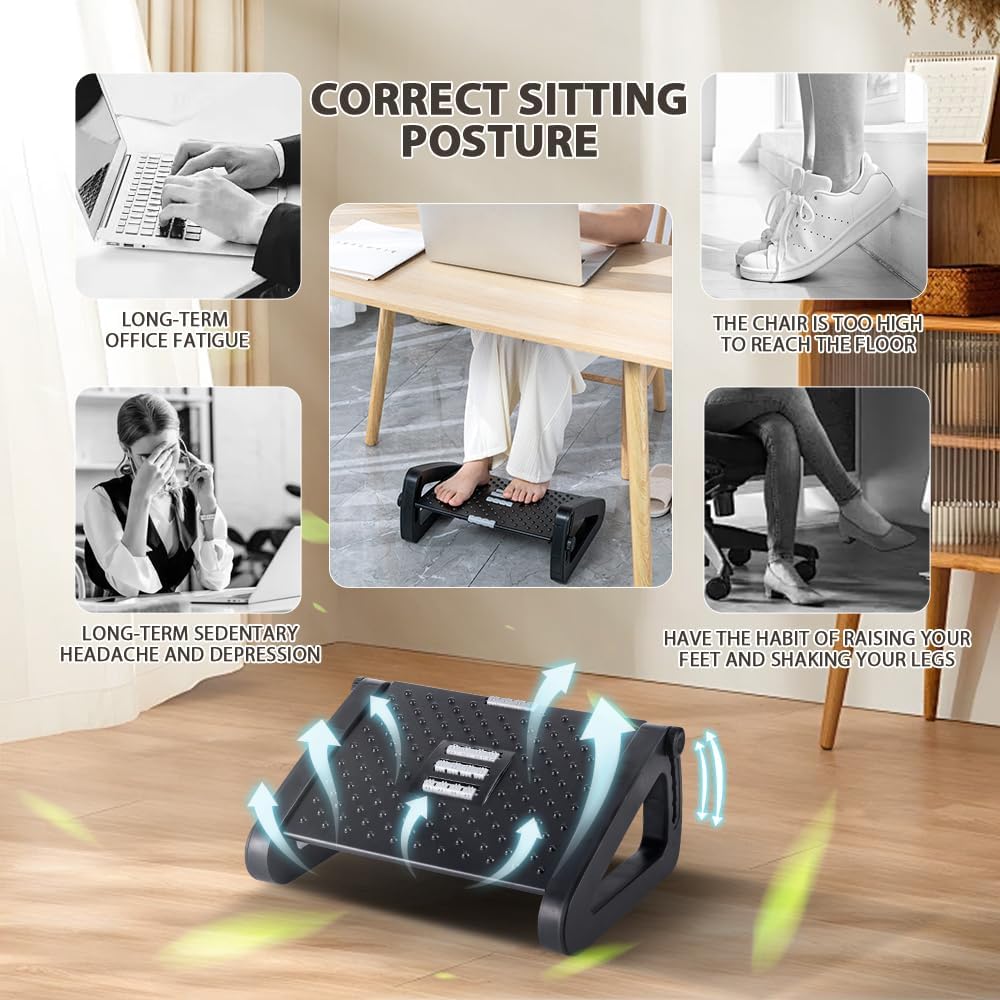 Foot Rest, Six Heights Adjustable Foot Rest Under Desk at Work