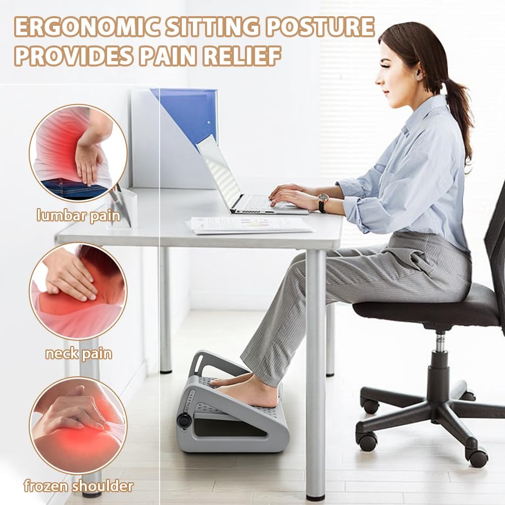 Foot Rest, Six Heights Adjustable Foot Rest Under Desk at Work