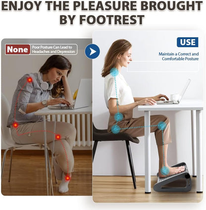 Foot Rest, Six Heights Adjustable Foot Rest Under Desk at Work