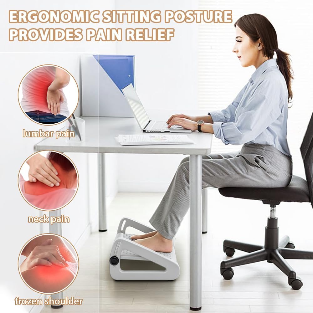 Foot Rest, Six Heights Adjustable Foot Rest Under Desk at Work