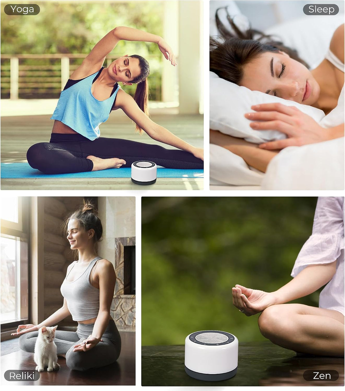 Tibetan Meditation Singing Bowls Machine - Plays 8 Different Bowls Sound for Yoga, Meditation, Mindfulness, Healing, Chakra Healing, Stress Relief, Timer and Memory Features for Women/Men