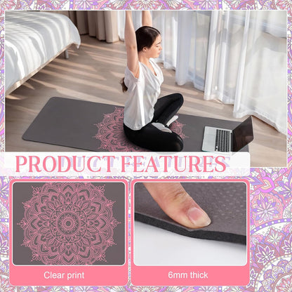 3 Pcs Yoga Mat and Blocks Set 6mm Non Slip Strap