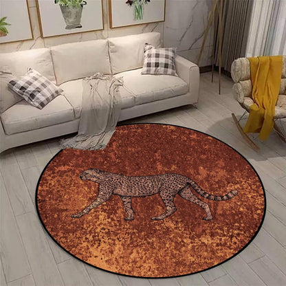 Black Snake Round 4ft Area Rug Wild Serpent Snakeskin Black Circle Rug Gothic Non-Slip Floor Mat for Bedroom Living Room Study Playing Round Yoga Mat Washable Carpet