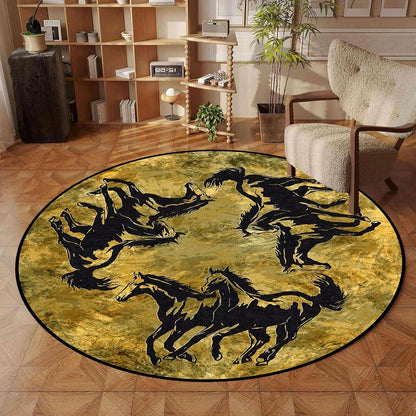 Black Snake Round 4ft Area Rug Wild Serpent Snakeskin Black Circle Rug Gothic Non-Slip Floor Mat for Bedroom Living Room Study Playing Round Yoga Mat Washable Carpet