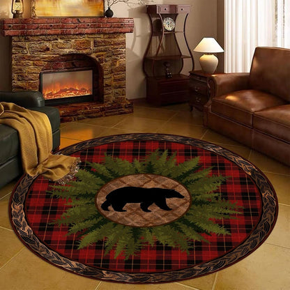 Black Snake Round 4ft Area Rug Wild Serpent Snakeskin Black Circle Rug Gothic Non-Slip Floor Mat for Bedroom Living Room Study Playing Round Yoga Mat Washable Carpet