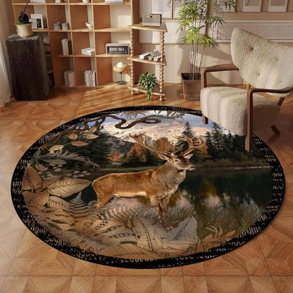 Black Snake Round 4ft Area Rug Wild Serpent Snakeskin Black Circle Rug Gothic Non-Slip Floor Mat for Bedroom Living Room Study Playing Round Yoga Mat Washable Carpet