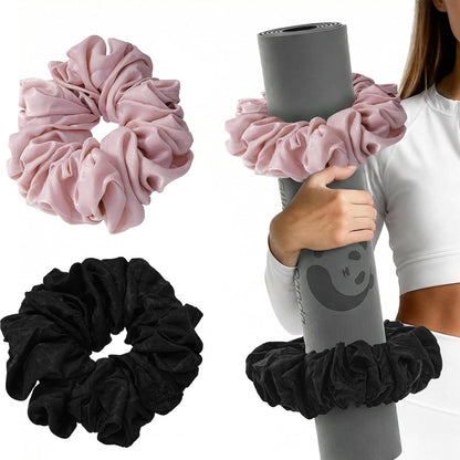 Slim Panda Yoga Mat Scrunchie Strap, Stretch Velvet Carrier