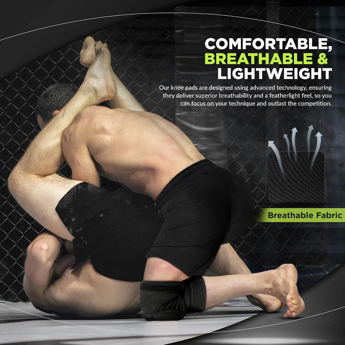 Knee Pads for Work, Oeko TEX Certified, Anti-Slip Protective Thick Padded Foam Pad, Collision Avoidance Sleeves Pair, MMA Muay Thai Grappling Volleyball Football Wrestling Gardening.