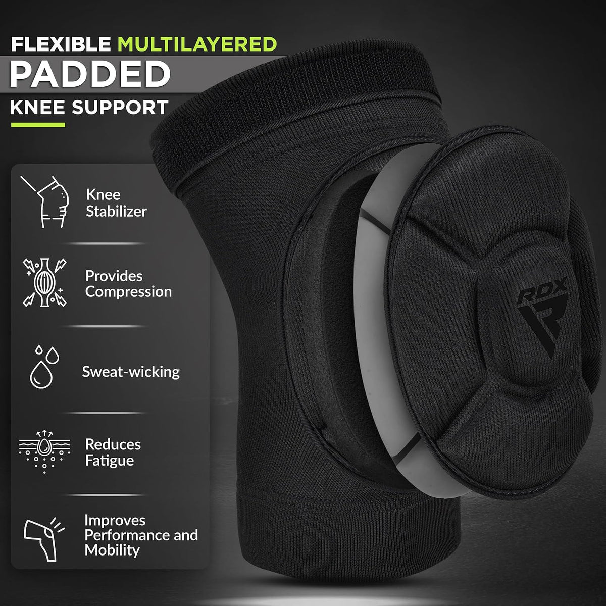 Knee Pads for Work, Oeko TEX Certified, Anti-Slip Protective Thick Padded Foam Pad, Collision Avoidance Sleeves Pair, MMA Muay Thai Grappling Volleyball Football Wrestling Gardening.