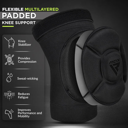 Knee Pads for Work, Oeko TEX Certified, Anti-Slip Protective Thick Padded Foam Pad, Collision Avoidance Sleeves Pair, MMA Muay Thai Grappling Volleyball Football Wrestling Gardening.