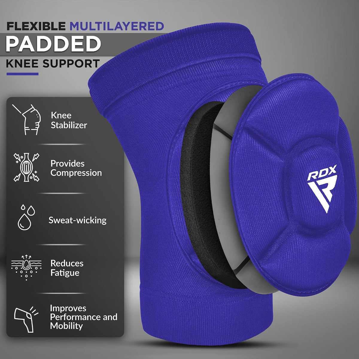 Knee Pads for Work, Oeko TEX Certified, Anti-Slip Protective Thick Padded Foam Pad, Collision Avoidance Sleeves Pair, MMA Muay Thai Grappling Volleyball Football Wrestling Gardening.