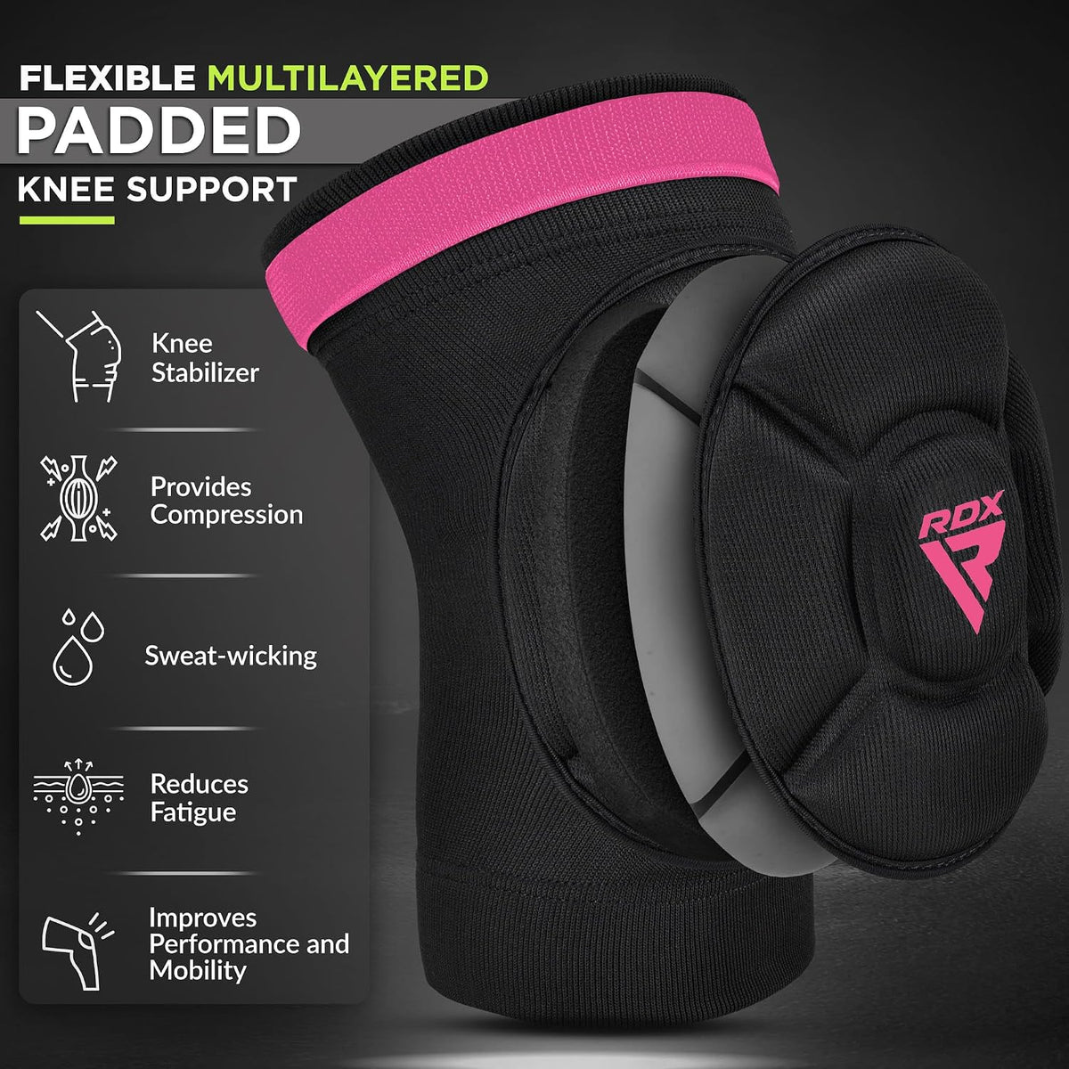 Knee Pads for Work, Oeko TEX Certified, Anti-Slip Protective Thick Padded Foam Pad, Collision Avoidance Sleeves Pair, MMA Muay Thai Grappling Volleyball Football Wrestling Gardening.