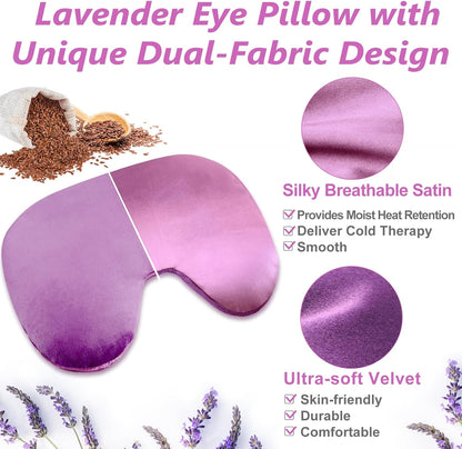 Sinus Face Mask Heated for Headache，Dry Eyes, Migraine, Sinus Pressure Relief, Warm Cold Compress, Lavander Eye Pillow Weighted for Relaxation, Sleep, Yoga, Microwavable Eye Heating Pad