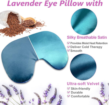 Sinus Face Mask Heated for Headache，Dry Eyes, Migraine, Sinus Pressure Relief, Warm Cold Compress, Lavander Eye Pillow Weighted for Relaxation, Sleep, Yoga, Microwavable Eye Heating Pad