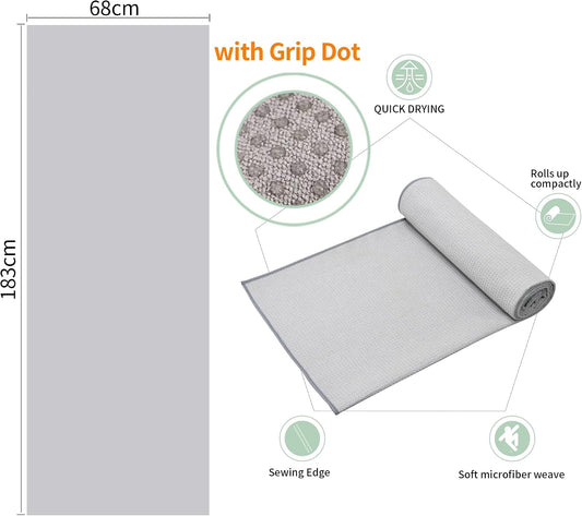 3 Pack Yoga Mat Towels with Grip Dot, Hot Yoga Towel Non Slip Yoga Mat Towel Non-Slip Sweat Absorbent Anti-Slip Yoga Towel for Bikram,Pilates