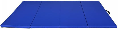 Exercise Mat 2'x6'/4'x8'/4'x10' Gymnastics Mat Folding Gymnastics Tumbling Mats 1.6"-2" Thick PU Leather Yoga Mat Portable With Carrying Handles for home Workout outdoor Yoga Pilates