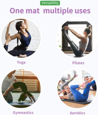 Exercise Mat 2'x6'/4'x8'/4'x10' Gymnastics Mat Folding Gymnastics Tumbling Mats 1.6"-2" Thick PU Leather Yoga Mat Portable With Carrying Handles for home Workout outdoor Yoga Pilates