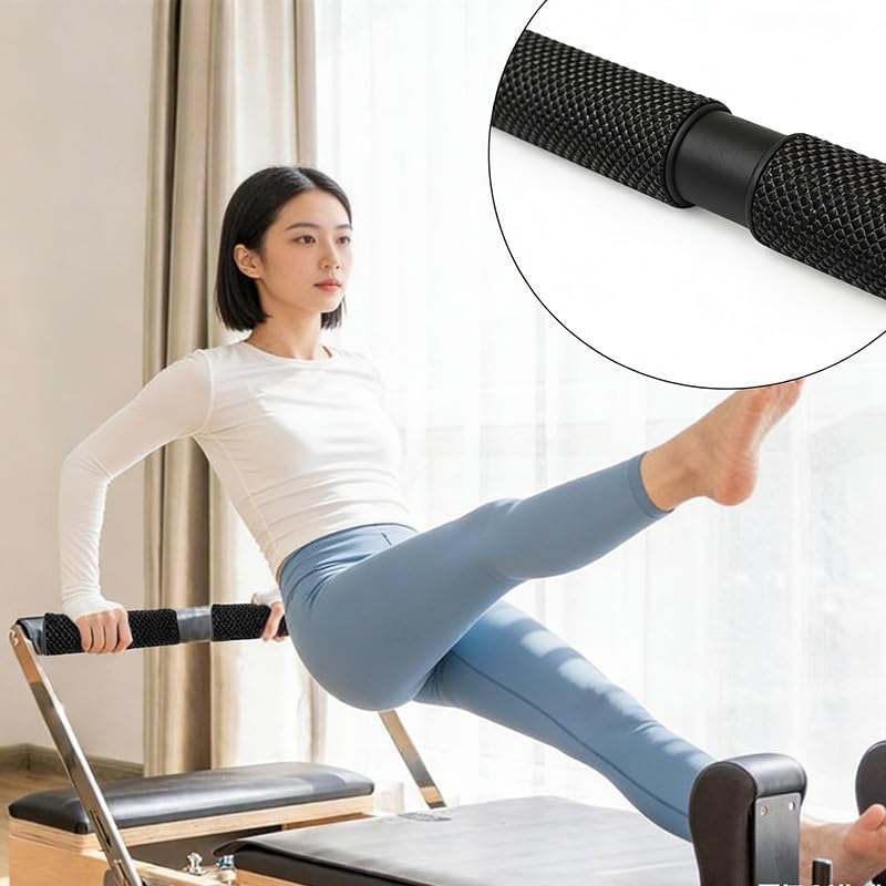 Pilates Reformer Mat, Workout Mat, Black Yoga Mat, Workout Mats for Home Gym, 2-Pack Non-Slip & Hand Grip Floor Fitness Pads