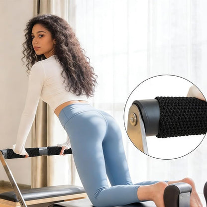 Pilates Reformer Mat, Workout Mat, Black Yoga Mat, Workout Mats for Home Gym, 2-Pack Non-Slip & Hand Grip Floor Fitness Pads