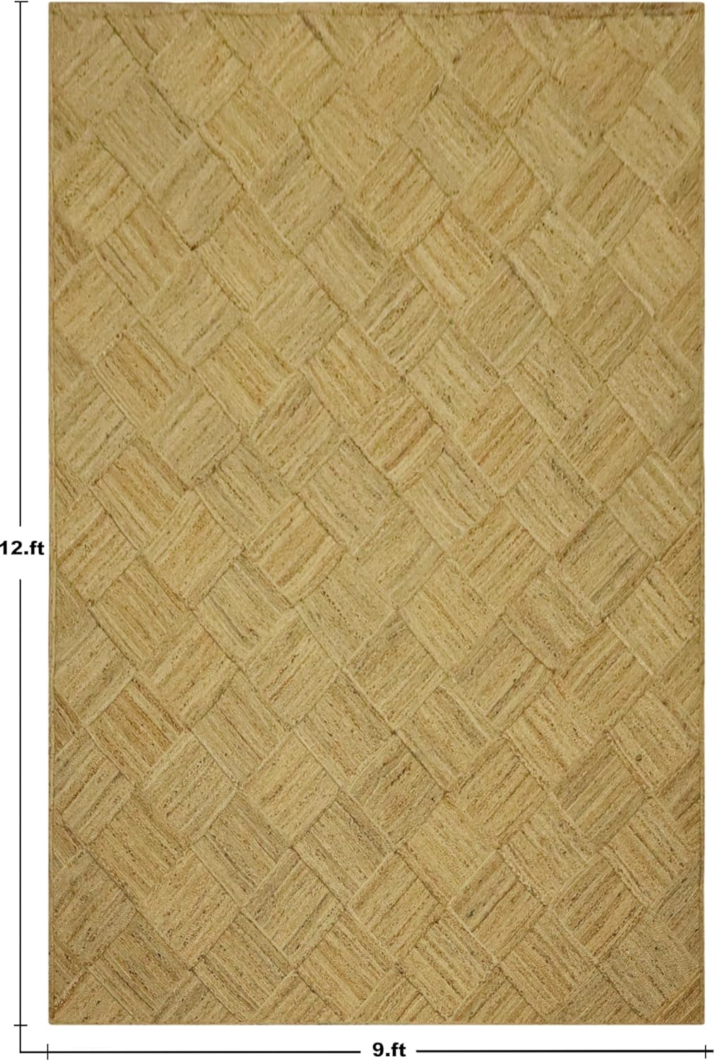 Hand Braided Jute 4 Ft Square Kilim Rug Flatweave Pink Geometric Pattern Jute Sisal Rug, Thick 0.27 Inch Indoor Outdoor Carpet for Kitchen, Bedside, Yoga Mat - Colors A