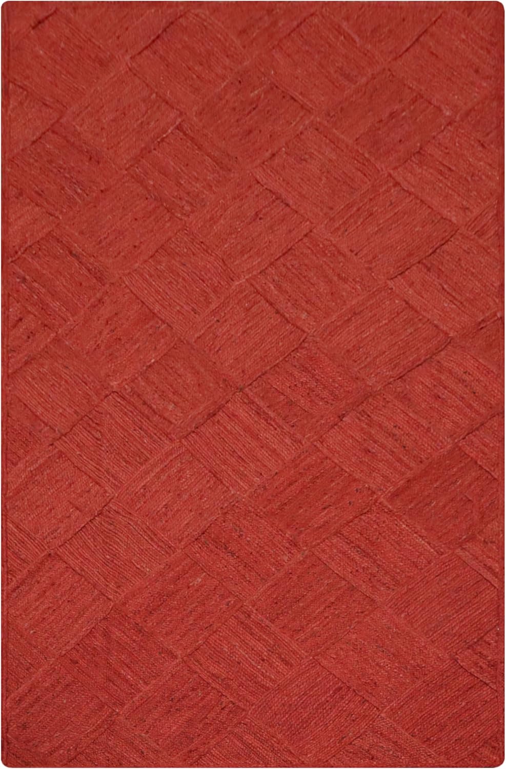Hand Braided Jute 4 Ft Square Kilim Rug Flatweave Pink Geometric Pattern Jute Sisal Rug, Thick 0.27 Inch Indoor Outdoor Carpet for Kitchen, Bedside, Yoga Mat - Colors A