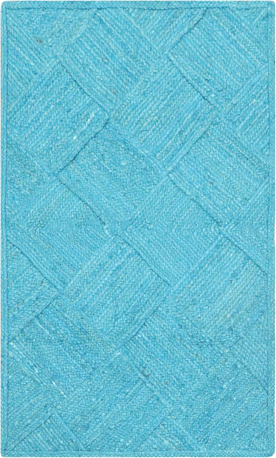 Hand Braided Jute 4 Ft Square Kilim Rug Flatweave Pink Geometric Pattern Jute Sisal Rug, Thick 0.27 Inch Indoor Outdoor Carpet for Kitchen, Bedside, Yoga Mat - Colors A