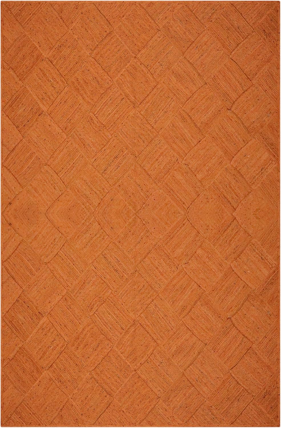 Hand Braided Jute 4 Ft Square Kilim Rug Flatweave Pink Geometric Pattern Jute Sisal Rug, Thick 0.27 Inch Indoor Outdoor Carpet for Kitchen, Bedside, Yoga Mat - Colors A