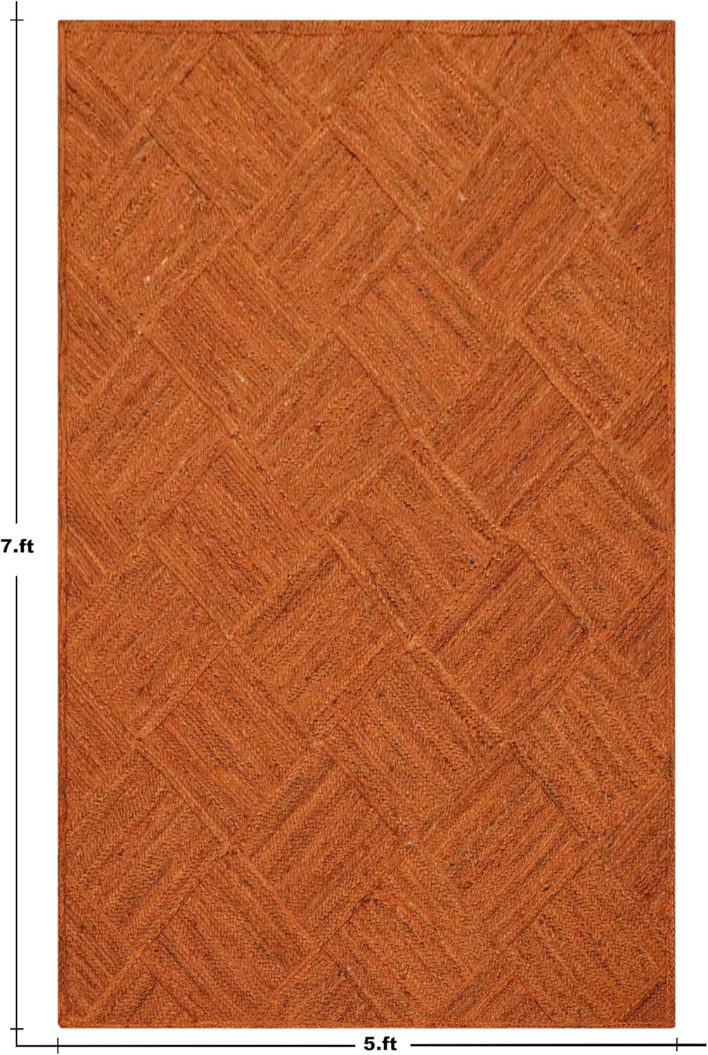 Hand Braided Jute 4 Ft Square Kilim Rug Flatweave Pink Geometric Pattern Jute Sisal Rug, Thick 0.27 Inch Indoor Outdoor Carpet for Kitchen, Bedside, Yoga Mat - Colors A