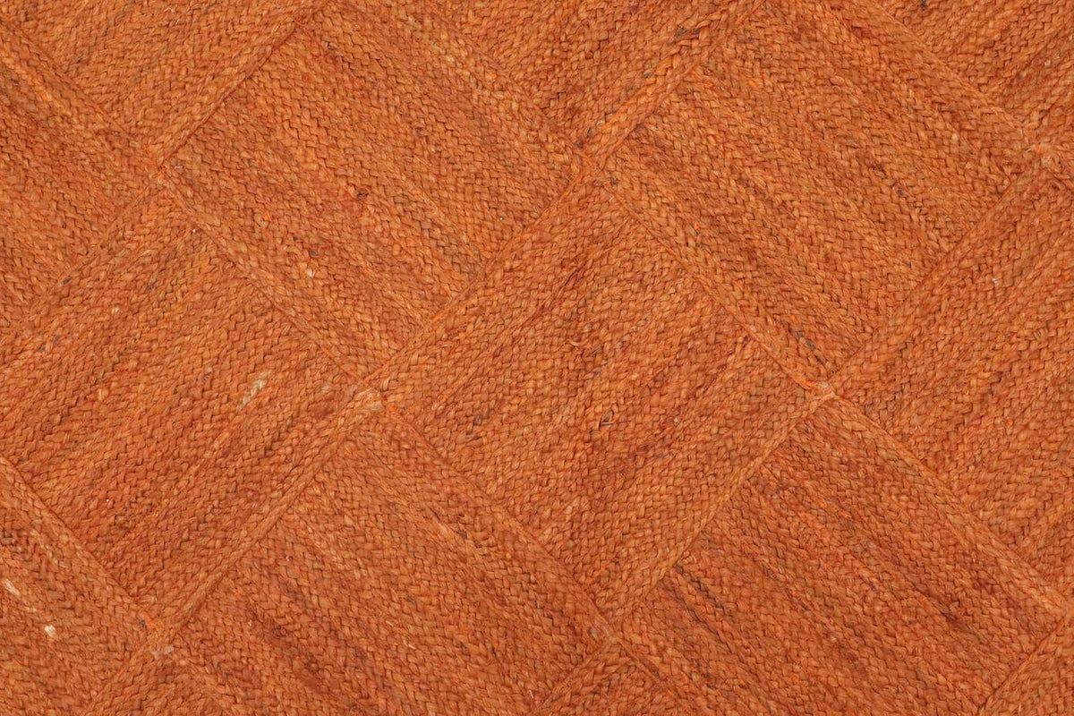 Hand Braided Jute 4 Ft Square Kilim Rug Flatweave Pink Geometric Pattern Jute Sisal Rug, Thick 0.27 Inch Indoor Outdoor Carpet for Kitchen, Bedside, Yoga Mat - Colors A