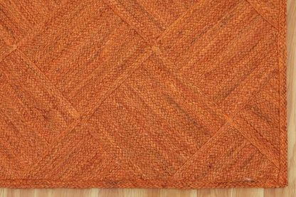 Hand Braided Jute 4 Ft Square Kilim Rug Flatweave Pink Geometric Pattern Jute Sisal Rug, Thick 0.27 Inch Indoor Outdoor Carpet for Kitchen, Bedside, Yoga Mat - Colors A