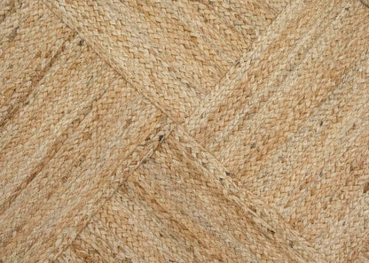 Hand Braided Jute 4 Ft Square Kilim Rug Flatweave Pink Geometric Pattern Jute Sisal Rug, Thick 0.27 Inch Indoor Outdoor Carpet for Kitchen, Bedside, Yoga Mat - Colors A