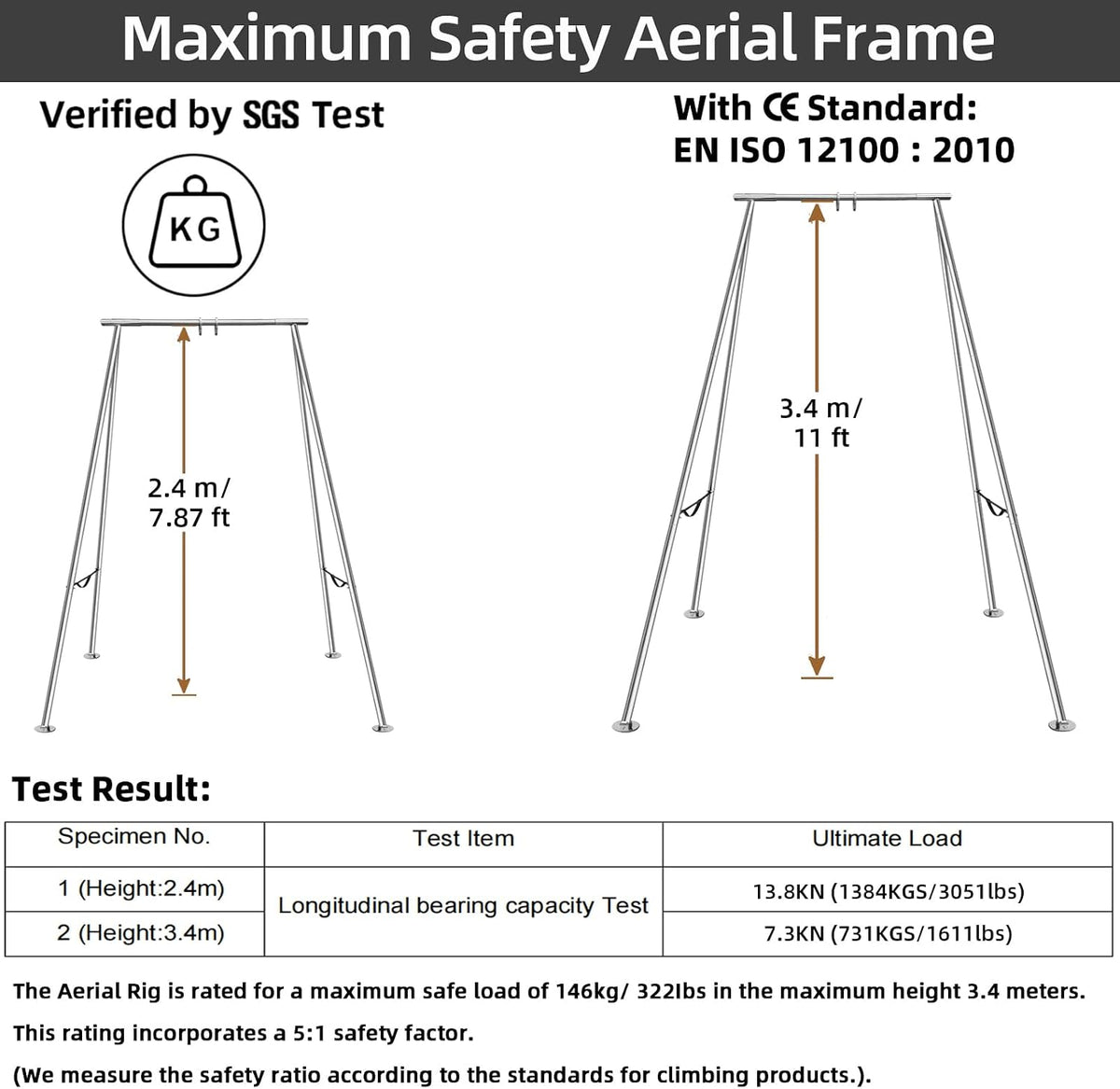 Aerial A-Frame Rig，CE/SGS Cert,Height Ajustable,w/Carry Bag