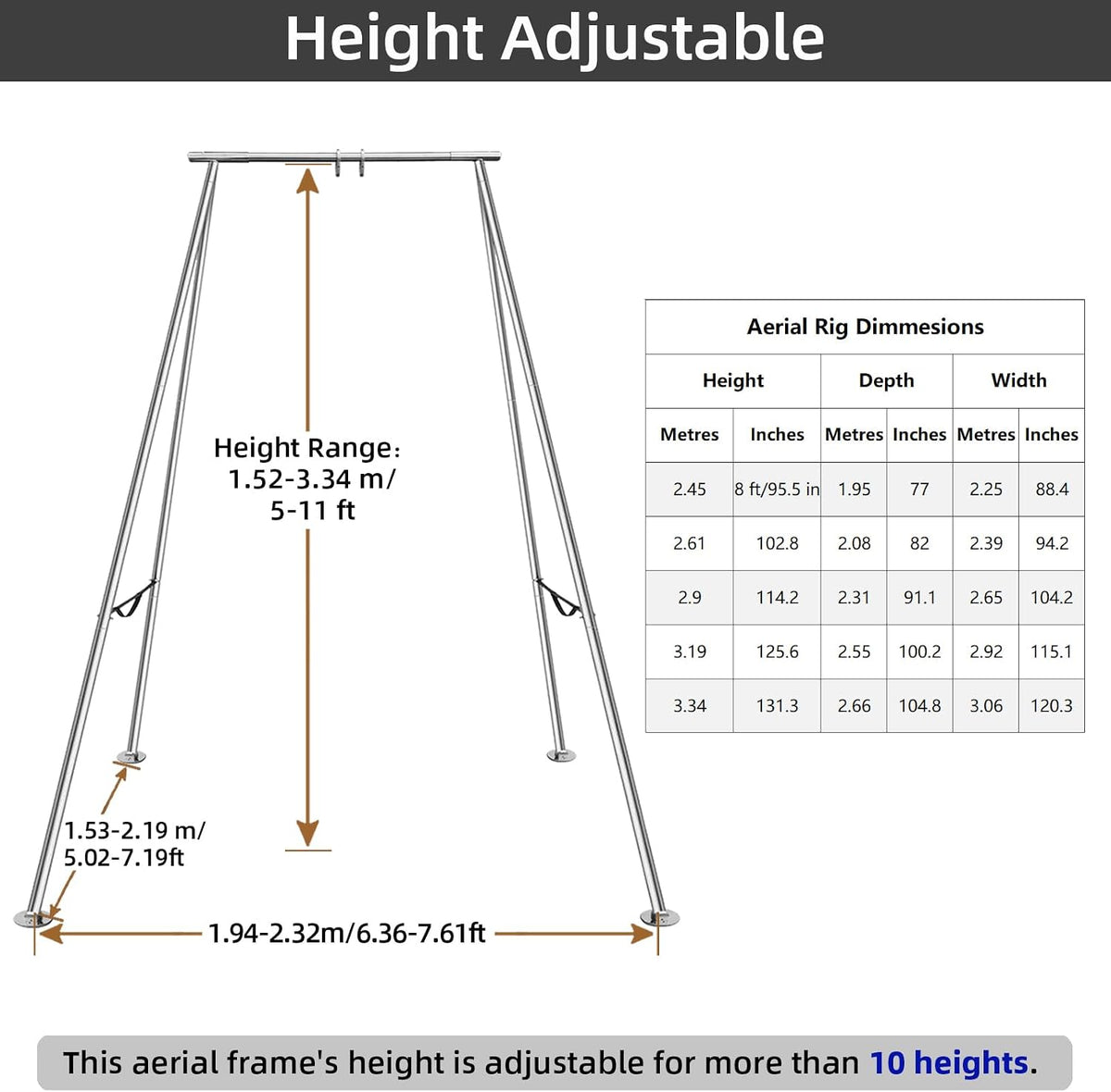 Aerial A-Frame Rig，CE/SGS Cert,Height Ajustable,w/Carry Bag