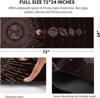 nuveti Yoga Mat Print Extra Thick TPE Non Slip Fitness Exercise Mat with Carrying Bag,72"x24" Extra Thick 6MM Exercise & Workout Mat for Yoga, Pilates Fitness and Floor Exercises - Colors A
