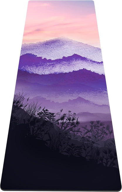 nuveti Yoga Mat Print Extra Thick TPE Non Slip Fitness Exercise Mat with Carrying Bag,72"x24" Extra Thick 6MM Exercise & Workout Mat for Yoga, Pilates Fitness and Floor Exercises - Colors A