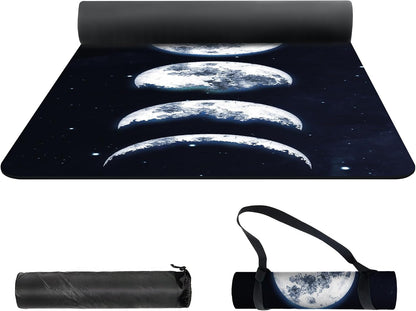 nuveti Yoga Mat Print Extra Thick TPE Non Slip Fitness Exercise Mat with Carrying Bag,72"x24" Extra Thick 6MM Exercise & Workout Mat for Yoga, Pilates Fitness and Floor Exercises - Colors A