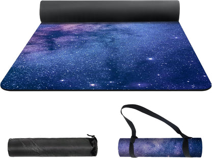 nuveti Yoga Mat Print Extra Thick TPE Non Slip Fitness Exercise Mat with Carrying Bag,72"x24" Extra Thick 6MM Exercise & Workout Mat for Yoga, Pilates Fitness and Floor Exercises - Colors A